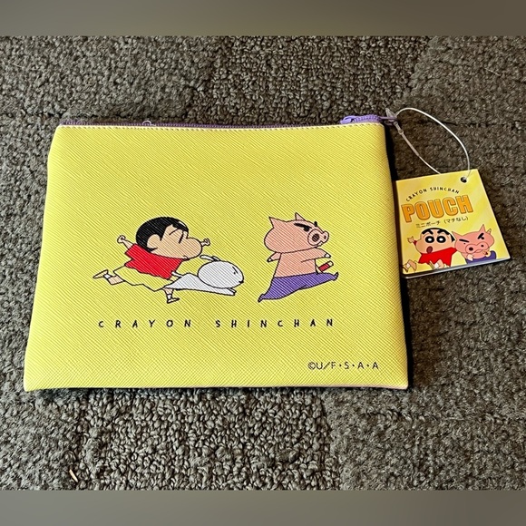 Crayon Shin-Chan Buriburizaemon Mini Pouch Faux Leather PVC Japan Exclusive Cute - Picture 1 of 9